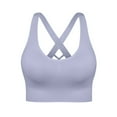 thumbnail image 2 of Women's Strong Hold Sports Bra Wireless Cross Back Yoga Lingerie, Unpadded Seamless Fitness Bustier, High Impact Running Underwear, Breathable Gathering Gym Vest, Supportive Athletic Bralette, 2 of 7