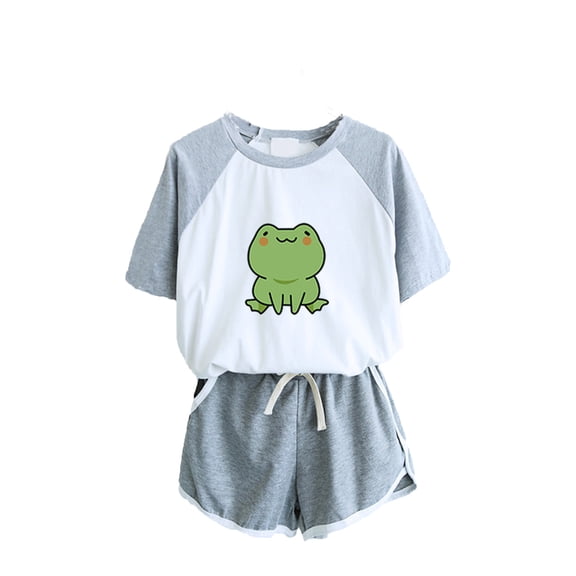 Tejiojio Juneteen Womens Pride Apparel Women Two Piece Drop Sleeves Set Short Sleeve O-Neck Paneled T Shirt Shorts