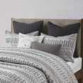 thumbnail image 4 of INK+IVY 100% Cotton Comforter Mid Century Modern Design All Season Bedding Set, Matching Shams, King/Cal King(104"x92"), Rhea, Grey Geometric Clipped Jacquard 3 Piece, 4 of 13