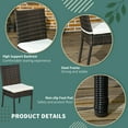 thumbnail image 5 of Outsunny 4 Outdoor Dining Chairs, Cushioned Patio Wicker Dining Chairs, Brown, 5 of 9