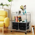 thumbnail image 2 of Topbuy 4-Drawer Rolling Storage Cart Metal Rack Organizer Shelf with Wheels Black, 2 of 5