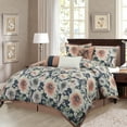 thumbnail image 2 of Nanshing Millie 7 Piece Floral Shabby Chic Comforter Set, Queen, Navy/Blush, 2 of 9