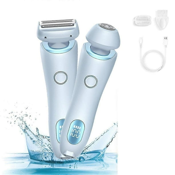 Epilator Painless Hair Removal Home 2 in 1 Electric Shaver Razors for Women Bikini Trimmer for Pubic Hair Wet & Dry,B