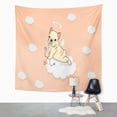 thumbnail image 2 of UFAEZU Pink Valentine French Bulldog Puppy Cupid Dog Arrow Wall Art Hanging Tapestry Home Decor for Living Room Bedroom Dorm 60x80 inch, 2 of 2
