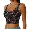 thumbnail image 2 of Fotbe Humming Bird And Tropical Flowers Pattern Womens' Sports Bra Longline Wirefree Padded with Medium Support Sports Moisture-Wicking Workou Vest,Tank Top-Large, 2 of 7