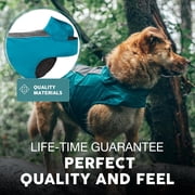 Embark Pets Raincoat, Lightweight Waterproof Dog Rain Jacket - Large, Blue and Grey, Adjustable, Reflective