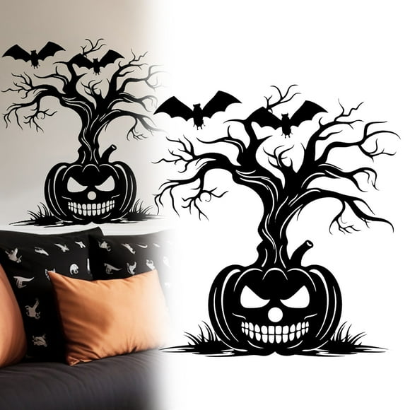 Mashaouyo Stickers Halloween Pumpkin Wall Stickers Fun Self Adhesive Absorbent Decorations For Homes And Offices. Pumpkin Personality Self Adhesive Stickers