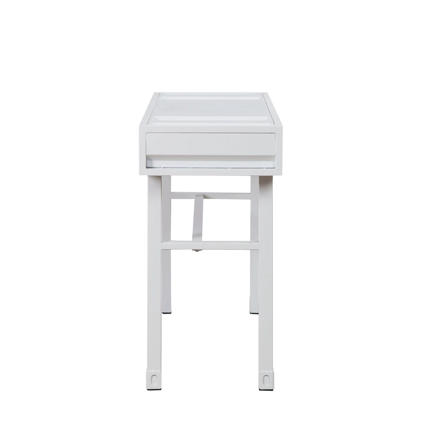 Industrial Metal Vanity Desk with Drawer, 47 in Writing Desk for Bedroom and Workspace, Iron Frame with Storage