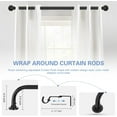 thumbnail image 5 of Black Wrap Around Curtain Rods 48 to 90 Inch:Blackout Heavy duty Adjustable Window Curtain Rod for Bedroom,Industrial Darkening Curved French Metal Single Drapery Rods Easy Install,Matte Black, 5 of 17