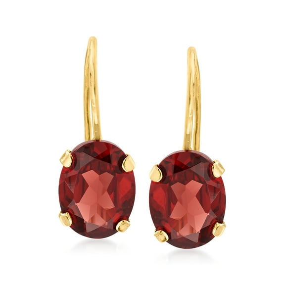 Ross-Simons 3.00 ct. t.w. Garnet Drop Earrings in 14kt Yellow Gold, Women's, Adult