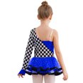 thumbnail image 2 of YiZYiF Race Car Driver Tutu Dress For Girls Long Sleeve Checkered Racer Jumpsuit Racing Unitard Royal Blue 12, 2 of 5