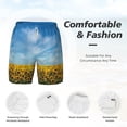 thumbnail image 5 of Lsque Mens Swim Trunks Blooming Sunflower Field Pattern - Bathing Suit Compression Liner - Beach Swim Shorts Swimwear - (S-3XL) - Stretch Quick Dry -Large, 5 of 9