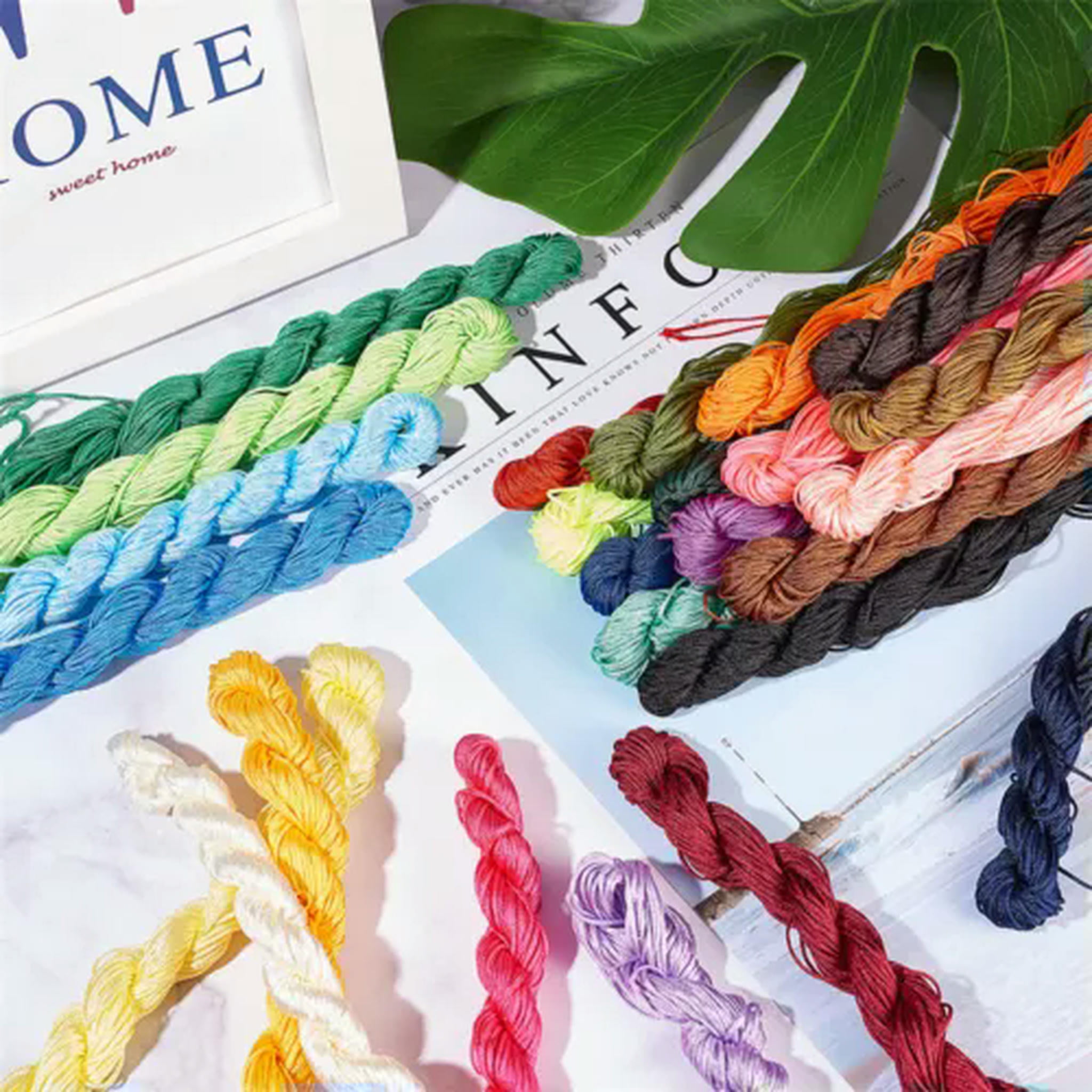 EOEMY 10Bundles/Bag 1mm Nylon Thread Nylon String For Diy Beading Woven Jewelry Making-Colorful