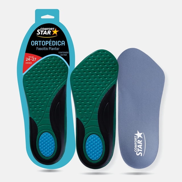 Media Plantilla Ortopédica Comfort Star Azul con Doble Absorción de Impactos para Mayor Comodidad