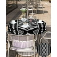 thumbnail image 3 of Outdoor Tablecloth with Umbrella Hole and Zipper Black Boho Round Outdoor Tablecloths 60 Inch Waterproof Table Cloths Bohemian Style Patio Table Cloth Cover for Outdoor Tables Picnic Garden, 3 of 5