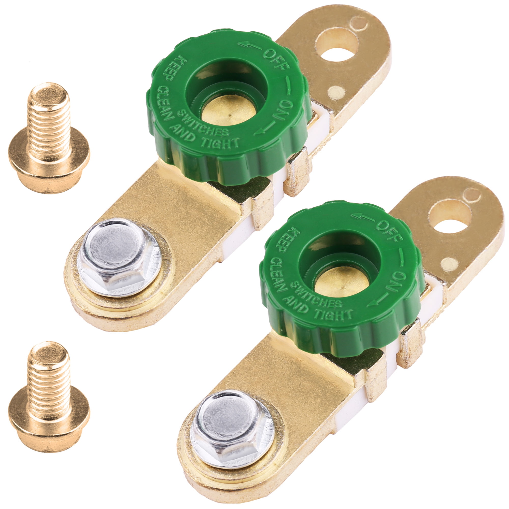 2PCS Side Post Battery Disconnect Switch for Auto Truck RV Boat Marine, 12V 24V Battery Kill