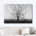 thumbnail image 2 of HFDF Canvas Print Wall Art Black & White Wood Panel Tree Silhouette Nature Wilderness Illustrations Modern Art Rustic Relax/Calm Multicolor for Living Room, Bedroom, Office 24x20inch Framed, 2 of 5