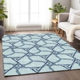thumbnail image 5 of HomeRoots 676019 9 x 12 ft. Sky Blue, Gray & Denim Blue Geometric Washable Machine Made Rectangle Area Rug with UV Protection, 5 of 9