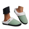 thumbnail image 3 of Daznico Women's Knit Winter Slippers - Cozy Closed-Toe Plush House Shoes, Non- Flat Sole for Indoor Comfort,Color:Green,Size:8.5, 3 of 6