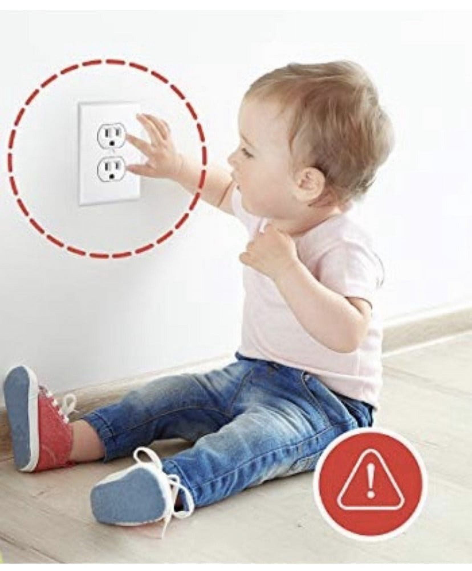 Child Be Safe Infant and Pet Proof Wall Outlet Cover Box, White, 2 Piece
