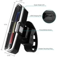 thumbnail image 4 of 3 Color USB Rechargeable Bike Tail Light LED Rear Lamp for MTB Road Night Cycling, 4 of 7
