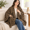 Cheetah Brown, variant on Wearable Blanket Super Soft Yarn Shawl With Pockets Fuzzy Throw Tv For Adults Teens