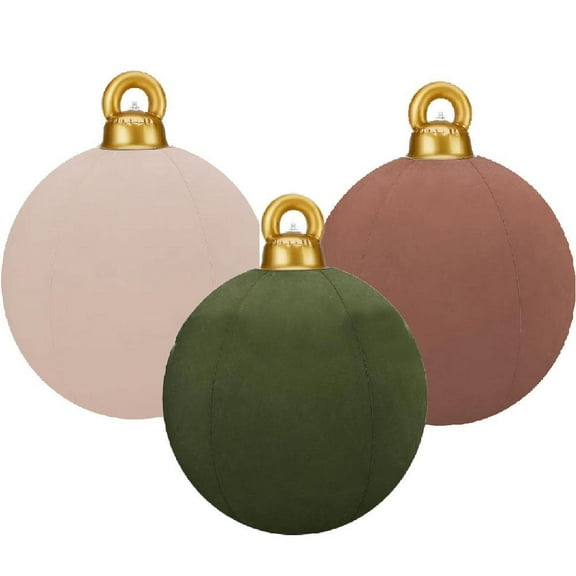 WAXCMXYH Giant Inflatable Velvet Christmas Balls Ornaments Inflatable Flocked Christmas Ball Large Outdoor Blow up Outdoor Christmas Tree Ornaments for Xmas Porch Lawn Yard Holiday Decor