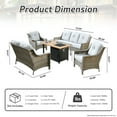 thumbnail image 2 of XIZZI Patio Furniture Set All Weather Rattan Wicker Conversation Set with Smokeless Fire Pit Table,Grey, 2 of 8