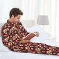 thumbnail image 6 of Uemuo record Skull rock Pattern 2-Piece Loungewear Set - Men’s Soft Sleepwear, Cozy Winter PJs, Comfy Sleep Set-XX-Large, 6 of 7