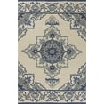 thumbnail image 2 of 2'x3' Ivory Blue Hand Hooked Floral Medallion Indoor Outdoor Accent Rug, 2 of 5