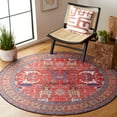 thumbnail image 2 of SAFAVIEH Tucson Gwendolyn Traditional Machine Washable Area Rug, Rust/Navy, 6' x 6' Round, 2 of 8