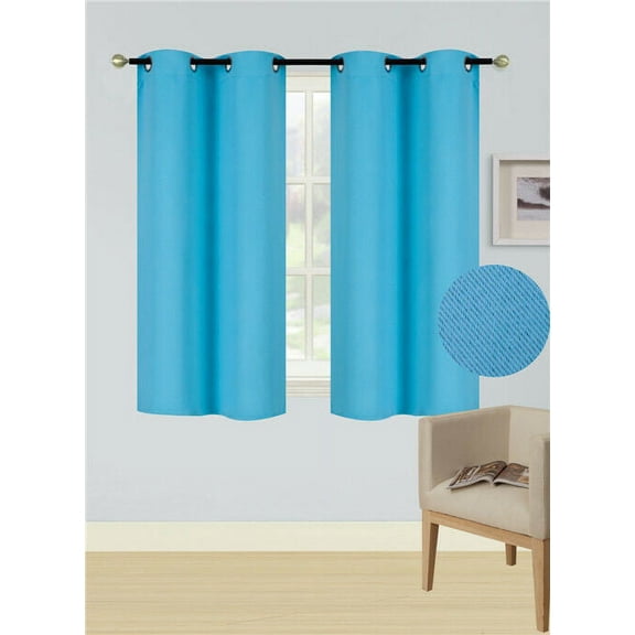 1 SET 100% BLACKOUT INSULATE THERMAL SHORT PANELS WINDOW CURTAIN IN 36" 54" 63"L