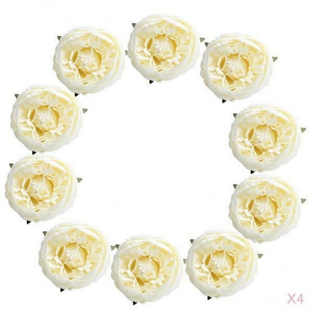 40 Piezas 5 Cm Cabeza de Flor de Peonía Artificial Muñeca Ramillete Flor de Mano Adorno