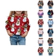 thumbnail image 1 of Chandails en Molleton de Noël Mignons pour Filles 2025 Manches Longues Col Rond Graphique Chandail pour Enfants, 1 of 1