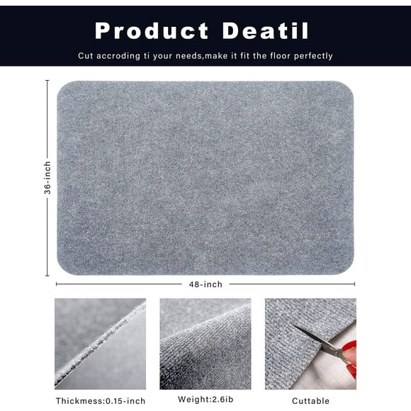 Hardwood Floor Chair Mat - Office Chair Mats(48"x36") for Hardwood & Tile Floor,Computer Gaming Chair Mat,Large Anti-Slip Home Desk Chair Mat,Large Floor Protector Under Desk Low-Pile Rug,Easy Clean