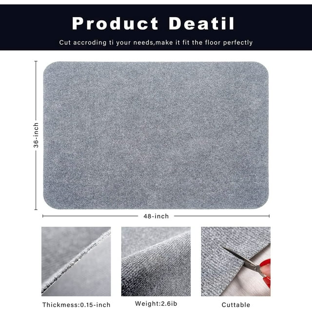 Hardwood Floor Chair Mat - Office Chair Mats(48"x36") for Hardwood & Tile Floor,Computer Gaming Chair Mat,Large Anti-Slip Home Desk Chair Mat,Large Floor Protector Under Desk Low-Pile Rug,Easy Clean