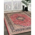 thumbnail image 3 of Ahgly Company Machine Washable Indoor Round Traditional Brown Red Area Rugs, 4' Round, 3 of 7