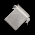 thumbnail image 5 of 25/50 piezas de bolsas de organza con cordón para regalo, para fiestas, regalos de Navidad, joyas, embalaje, color blanco, 5 of 5