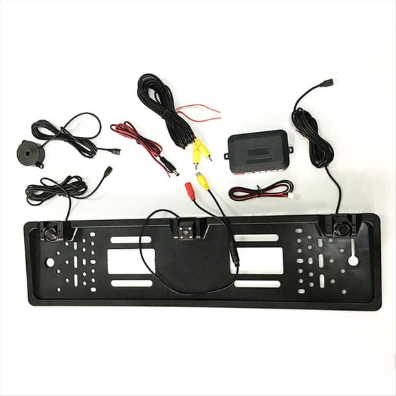 12V 4 LED Car Rear View Camera with Radar Sensor for Parking European License Plate Holder Frame Universal Accessories