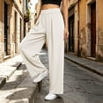 thumbnail image 4 of Mifsaly Wide Leg Track Pants Women High Waisted Pleated Athletic Pant Lightweight Breathable Flowy Casual Daily Wear Workout Clothes with Pockets White,L, 4 of 7