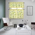 thumbnail image 5 of Summer Lemon Kitchen Curtains Valances and Tiers Set of 3 Fruit Farmhouse Leaf Yellow Edge Tier Curtains and Valance with Rod Pocket for Small Windows, 27.5"x24", 5 of 9
