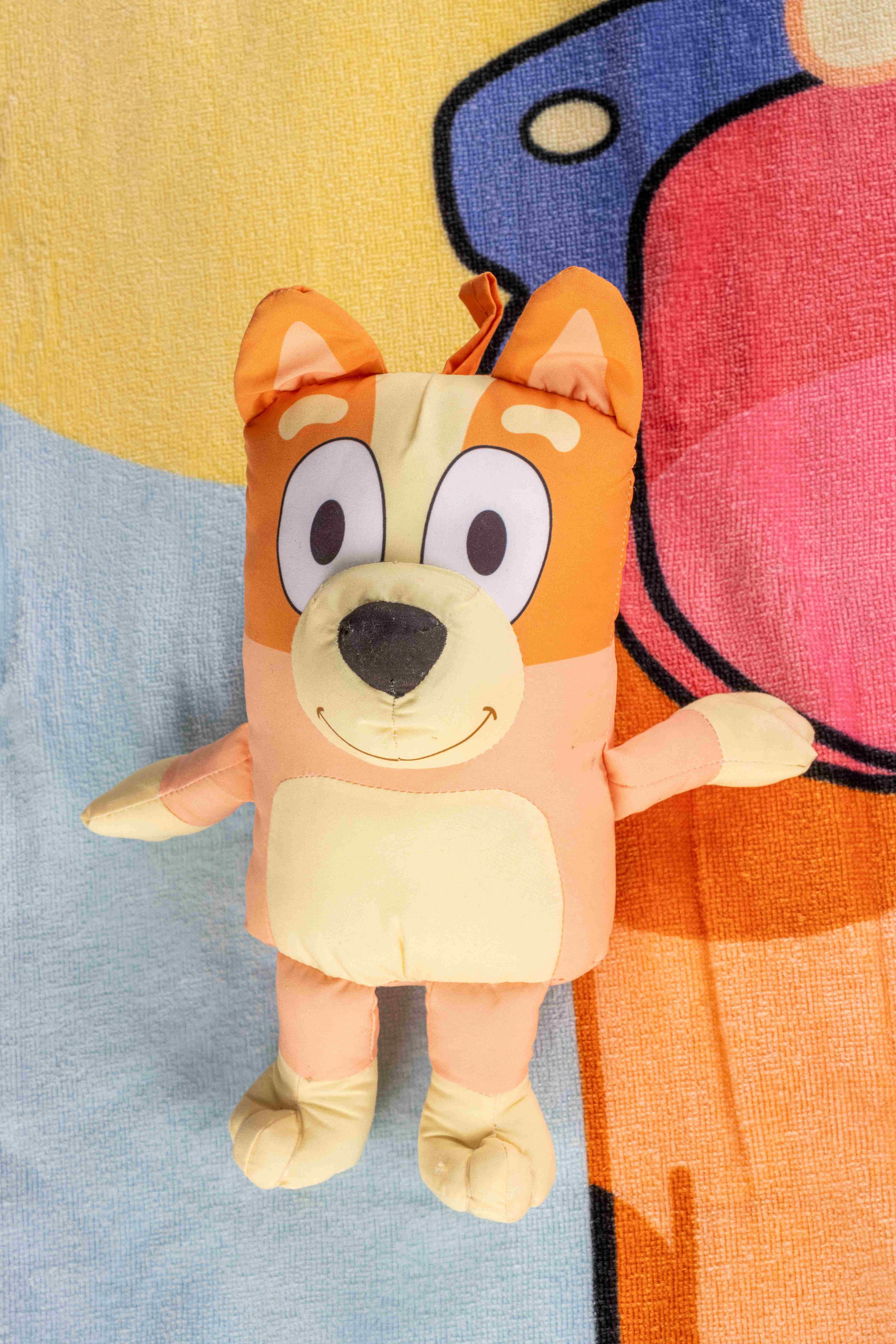 Bingo Kids 12" Polyester Beach Buddy and 28" x 58" Cotton Beach Towel Set, Yellow, BBC Studios