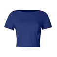 thumbnail image 4 of QUNYINEY Casual Womens Shirts Crew Neck Pullover Short Sleeve Solid Tops Slim Womens Tops Trendy, 4 of 4