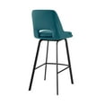 thumbnail image 5 of Carise Blue Faux Leather and Black Metal Swivel 30" Bar Stool, 5 of 10