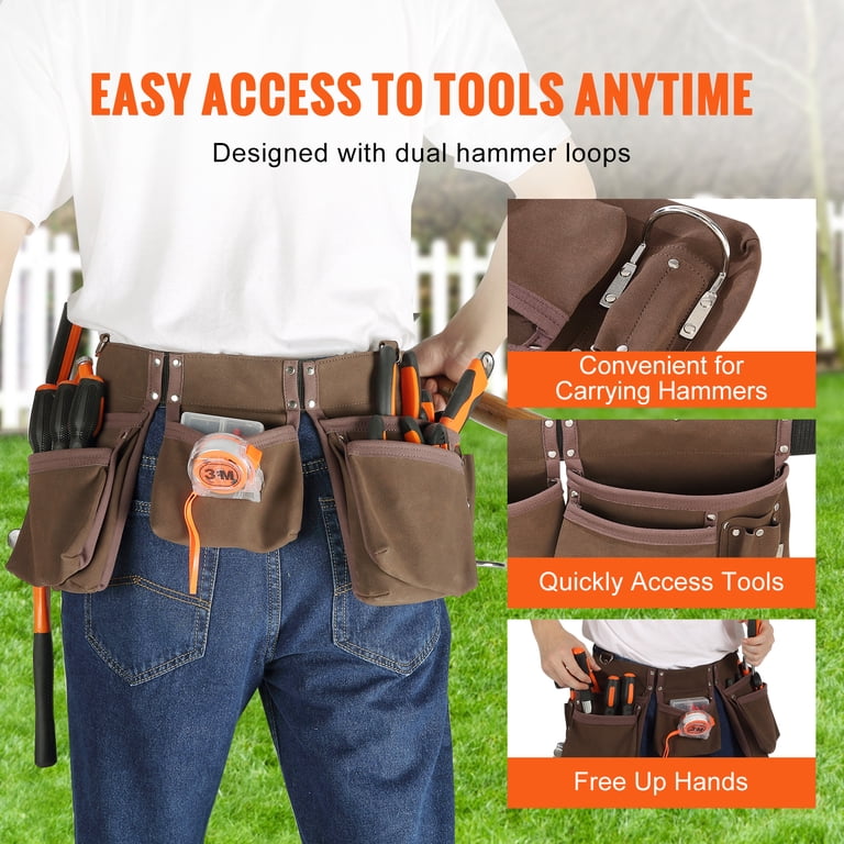 Occidental Leather OxyLights Framer Tool Belt - Large, Green, Left-Hand (22 Pockets) - Made In USA
