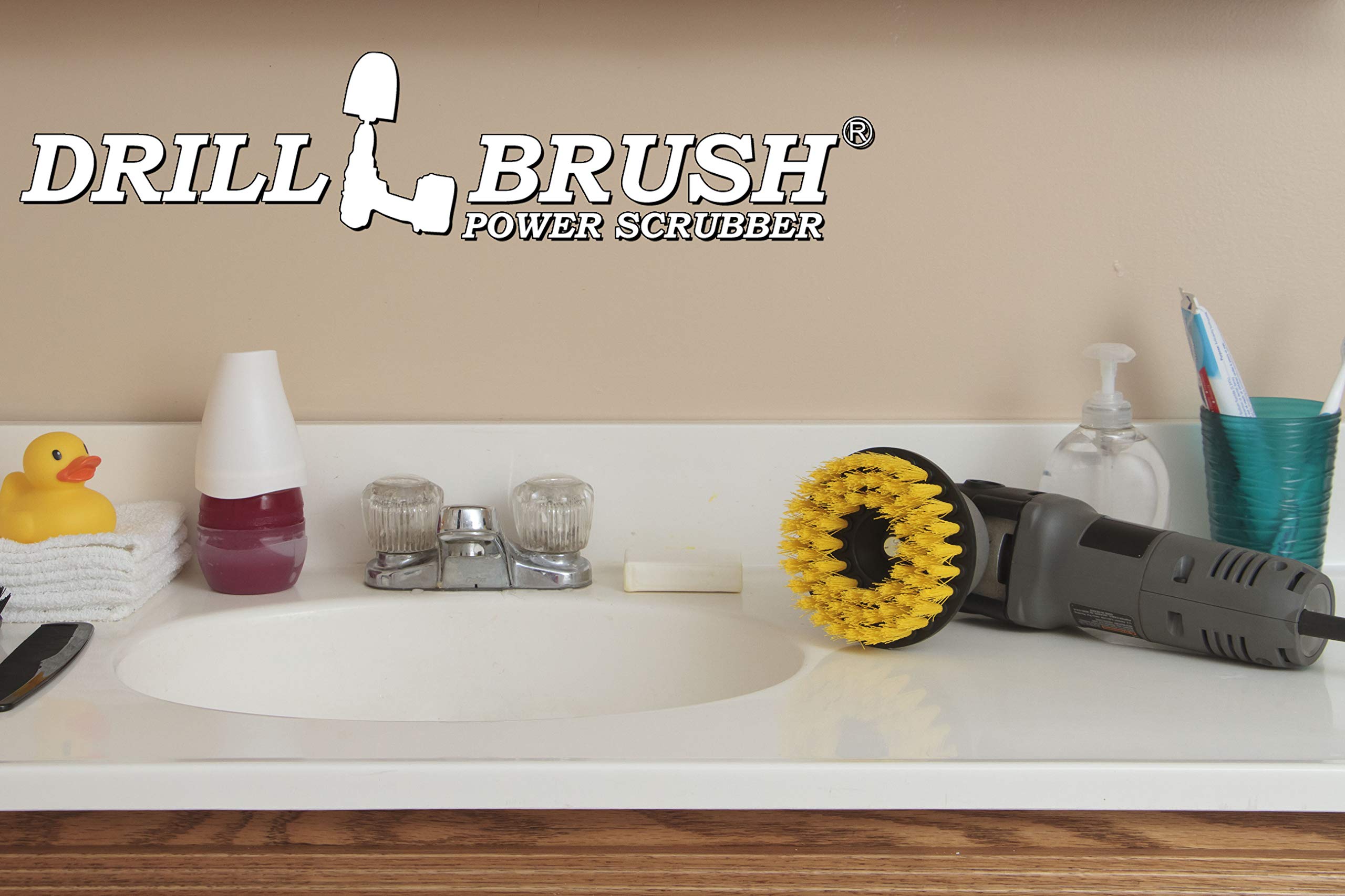 Drillbrush 5-Inch Soft White Scrub Brush For Electric Or Air DA Rotary Polisher