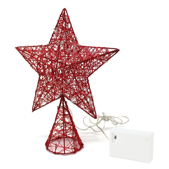 Árbol de Navidad Top Star CVHOMEDECO rojo con LED blanco cálido