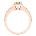 thumbnail image 4 of 0.755 ct Pear Cut Natural Peridot Halo Engagement Ring for Women in 18K Rose Gold, 4 of 5
