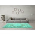 thumbnail image 3 of Ahgly Company Machine Washable Indoor Rectangle Persian Turquoise Blue Traditional Area Rugs, 5' x 7', 3 of 4