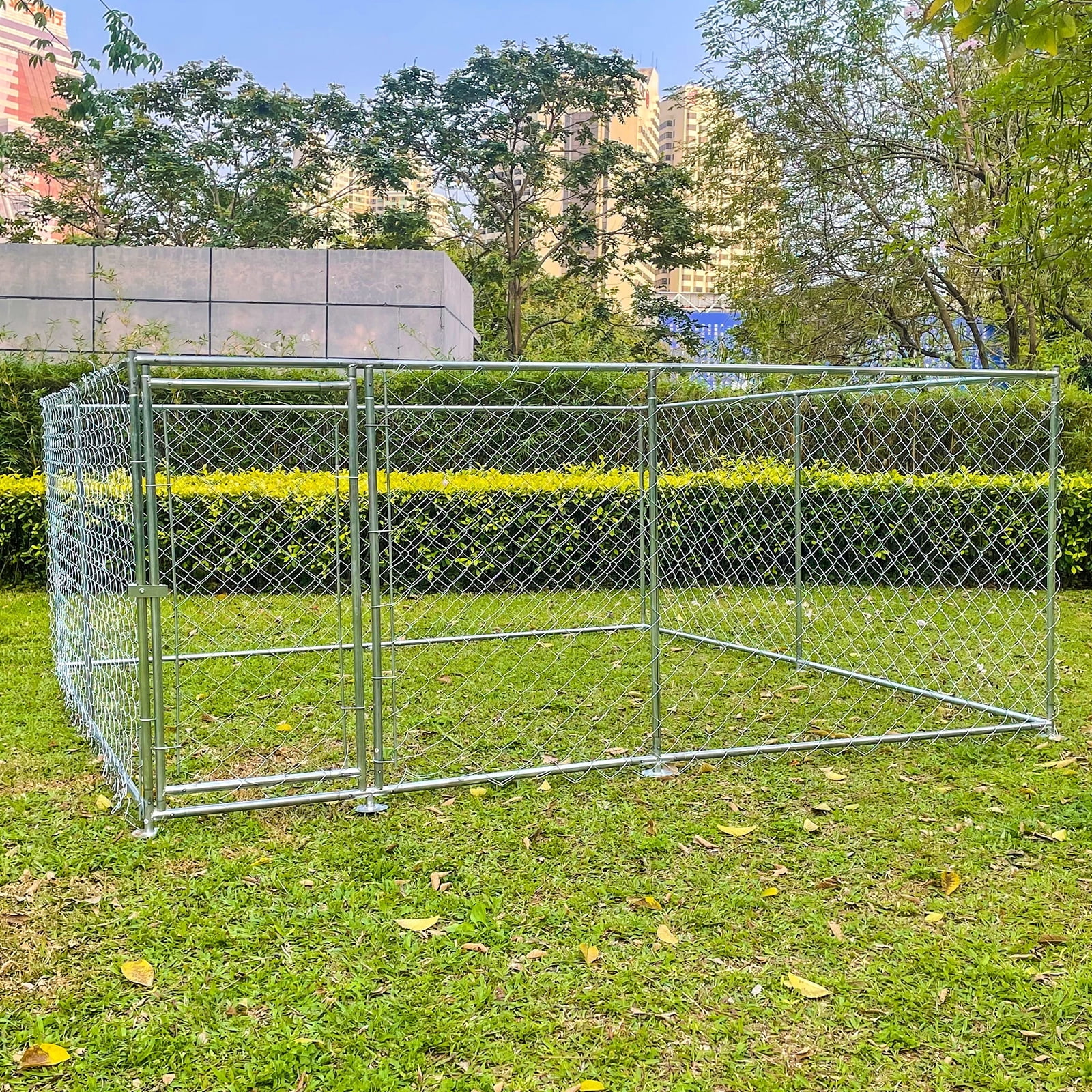10 x 10 Heavy Duty Galvanized Chain Link Dog Kennel Enclosure for Large Dogs Outdoor Dog Cages
